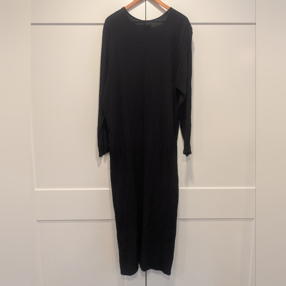 FLAX Women's Long Sleeve Black Maxi Dress Size Large - Picture 7 of 8